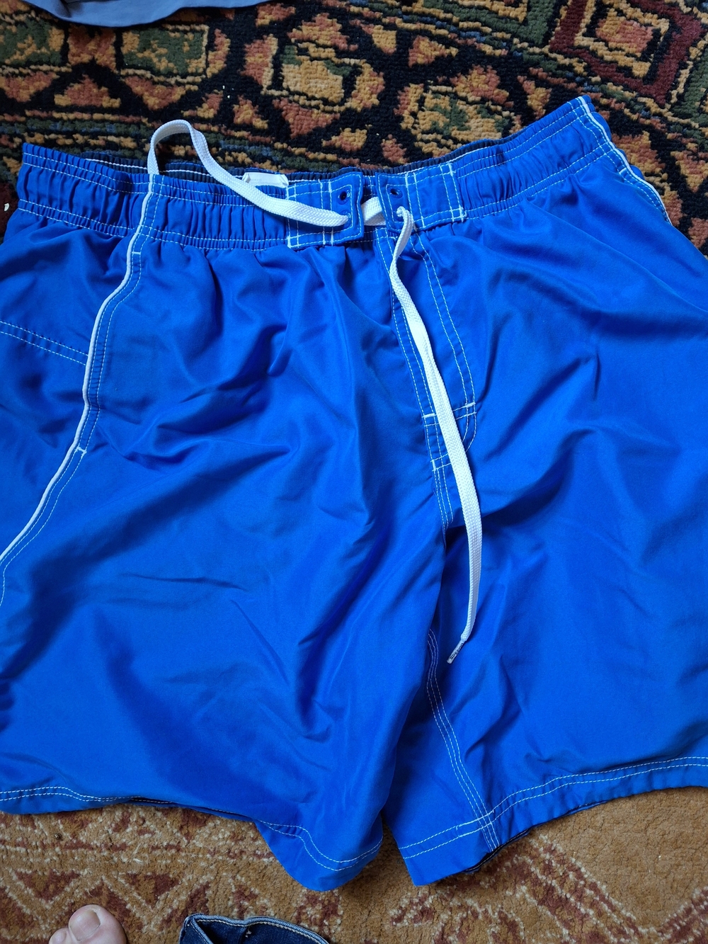 Speedo Men’s Large Blue Swim Trunks Board Shorts Drawstring Mesh Lined (Sho003)